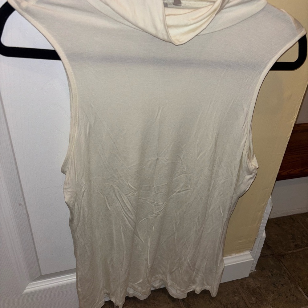 H&M Cream Hooded Sleeveless Top